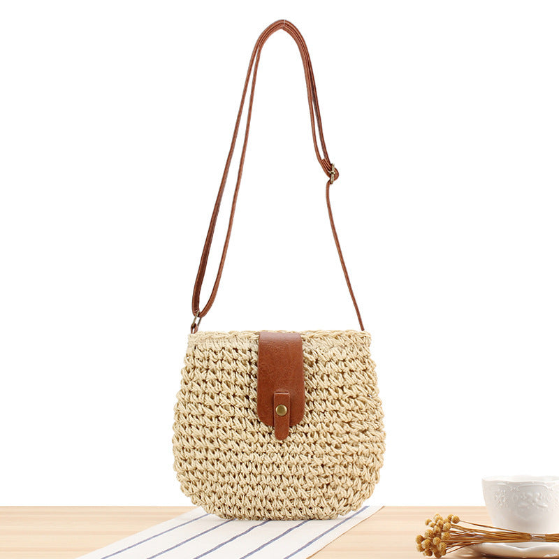 Braided shoulder bag with leather accents LoungeYard — product view 5