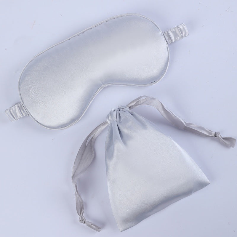 Women's nano silk sleep mask with padded eye area, adjustable elastic band, and storage pouch LoungeYard — product view 7
