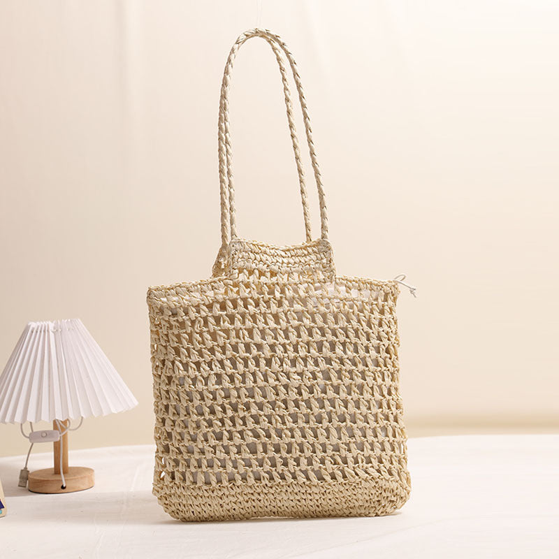 Handmade net tote bag made of natural material LoungeYard — product view 3