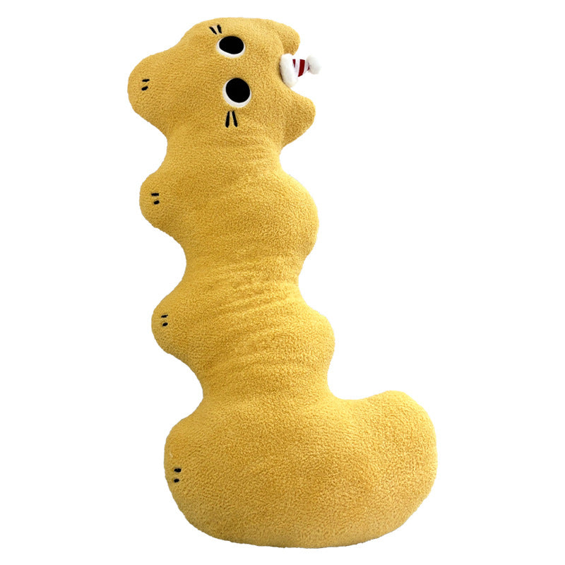 Extra-long plush neck support pillow in wavy cat shape — product view 4
