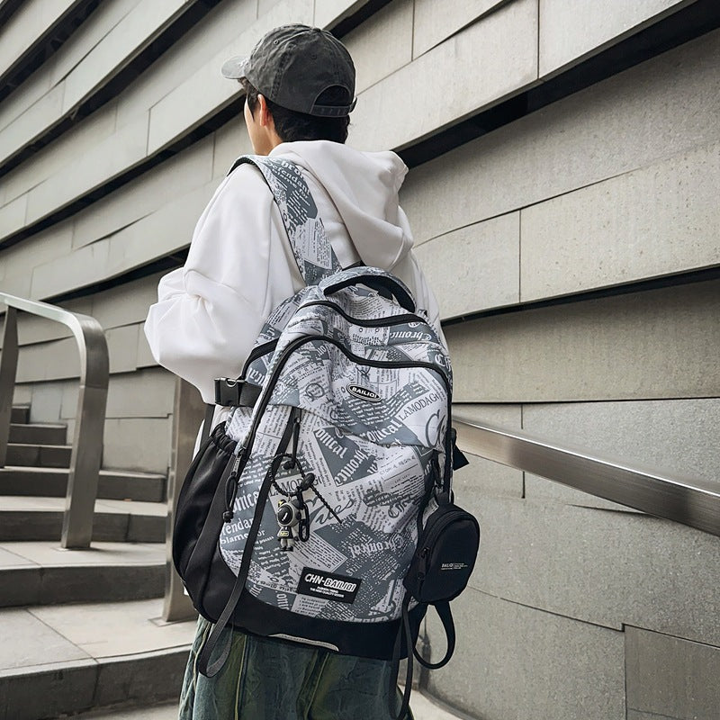 Graphic Design Multi-Pocket Backpack LoungeYard — product view 3
