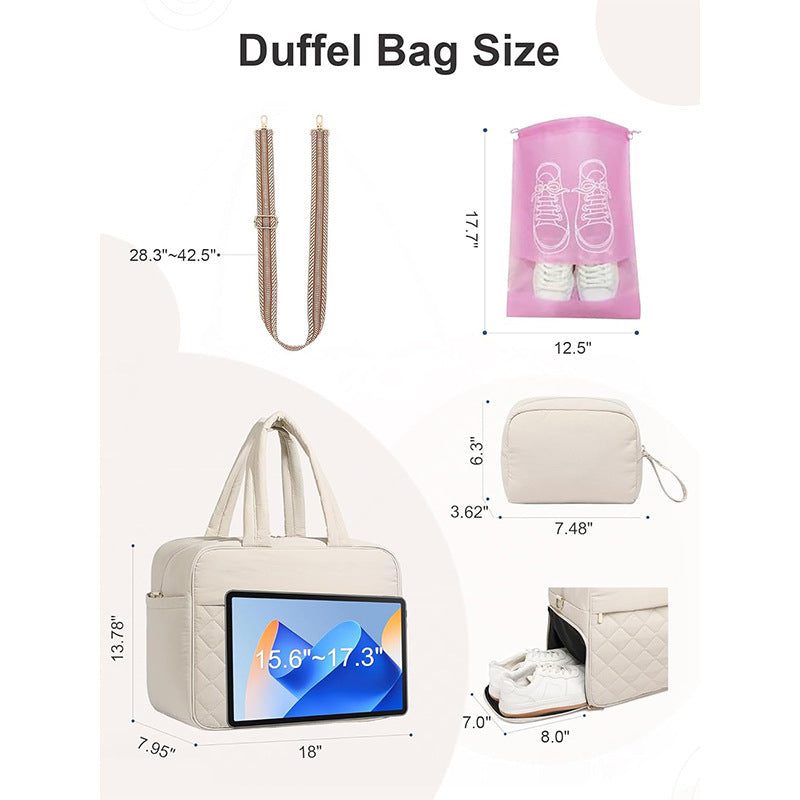 Quilted Multi-Functional Sports Duffle Bag LoungeYard — product view 2
