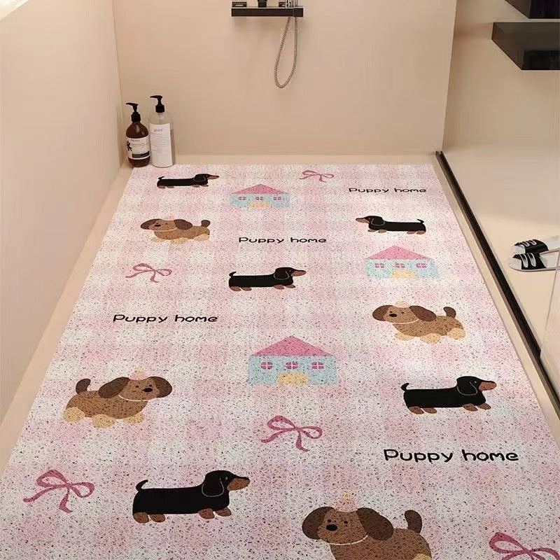 Playful Puppy-Themed Non-Slip Bathroom Mat LoungeYard — product view 3