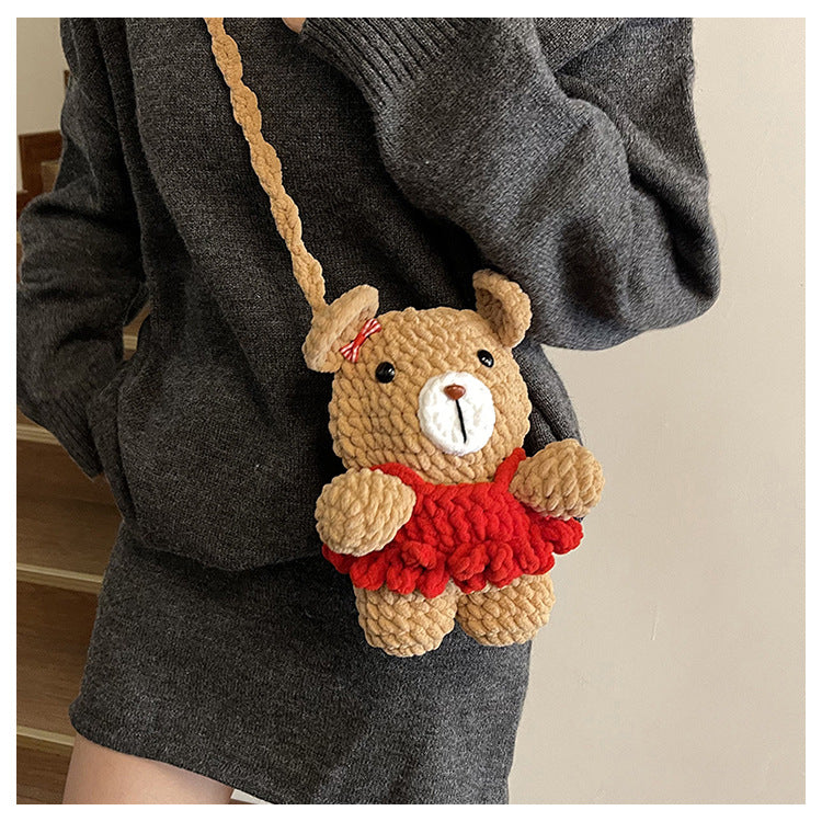 Cute Bear-Shaped Plush Backpack — product view 3