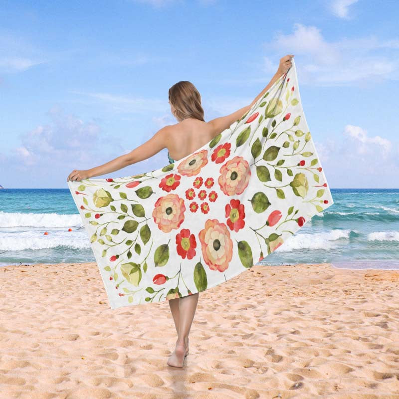 Beach towel in creative wave pattern LoungeYard — product view 3