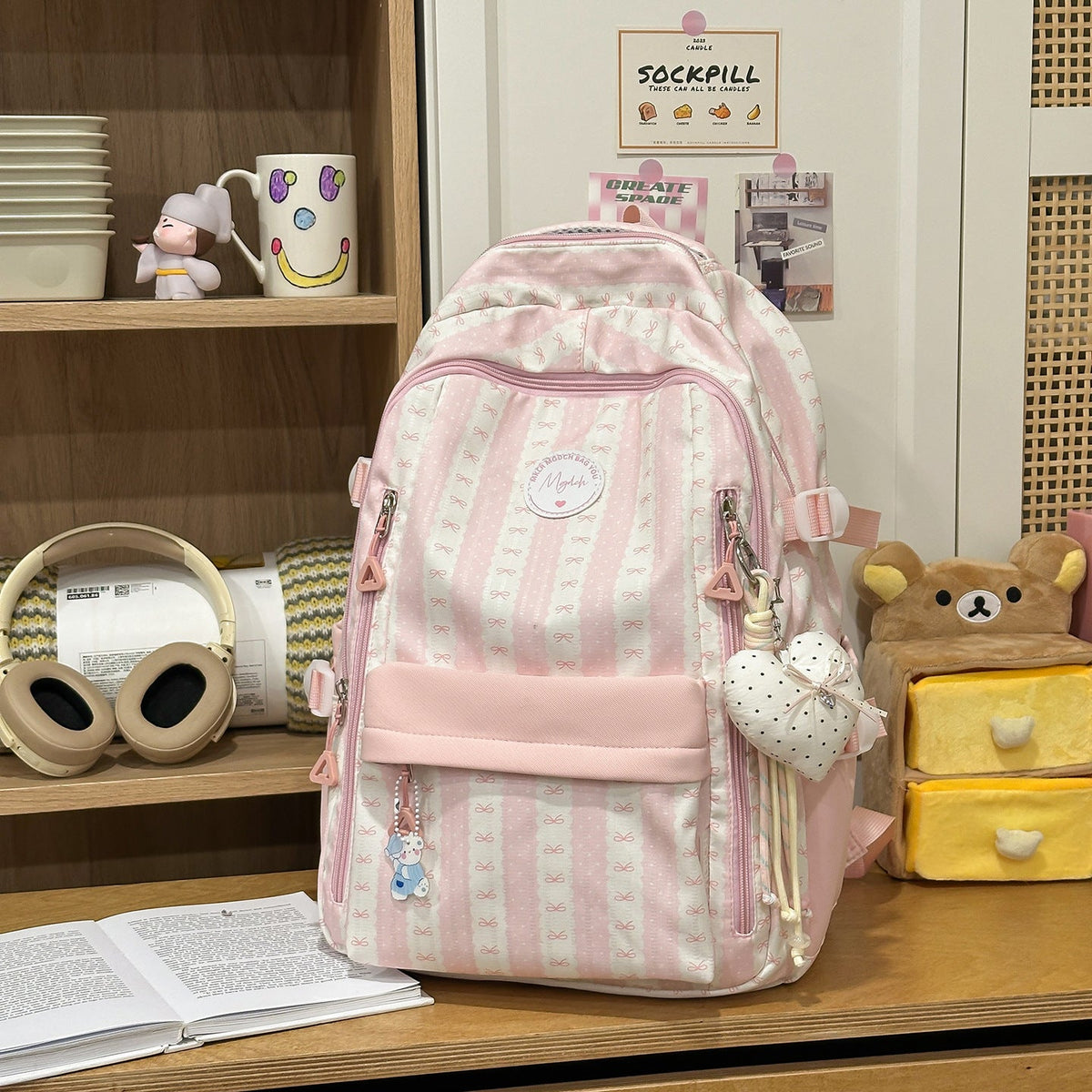 Functional Easy-Access School Backpack LoungeYard — product view 7