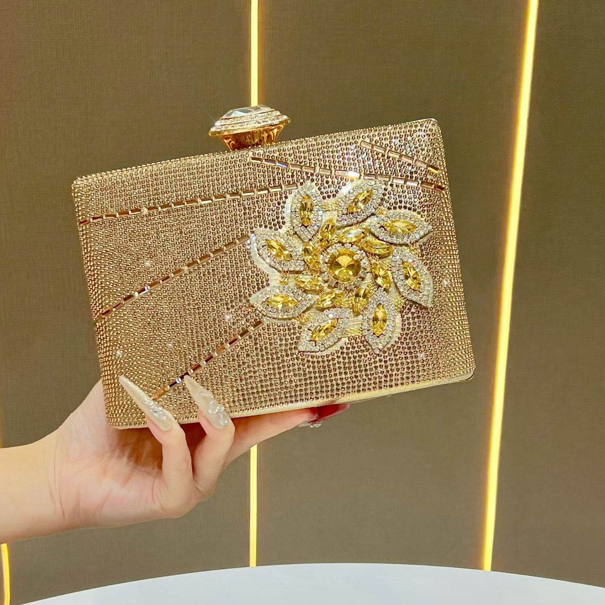 Ornate Rhinestone Evening Clutch — product view 7