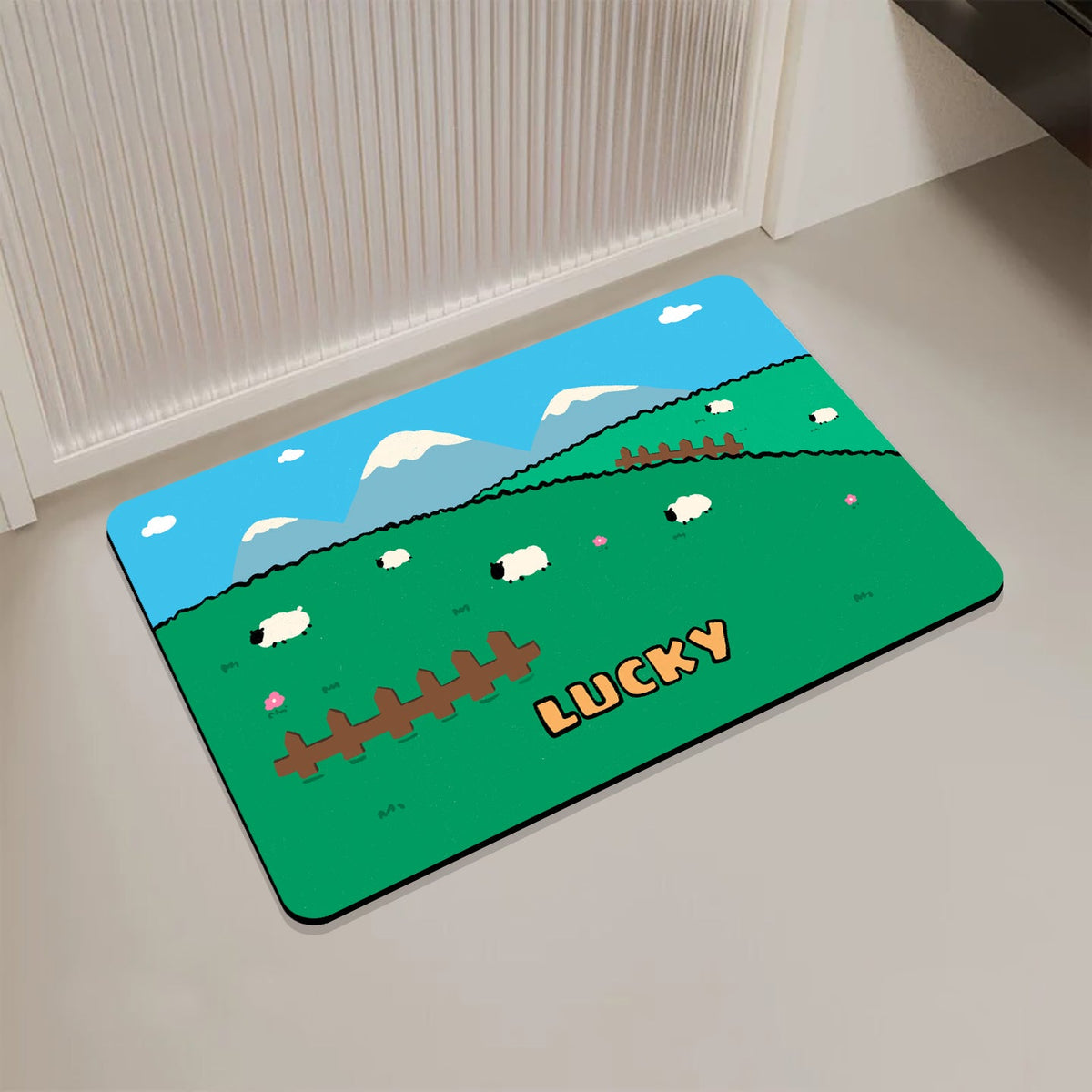 Playful Cartoon-Themed Door Mat Bowlift — product view 2