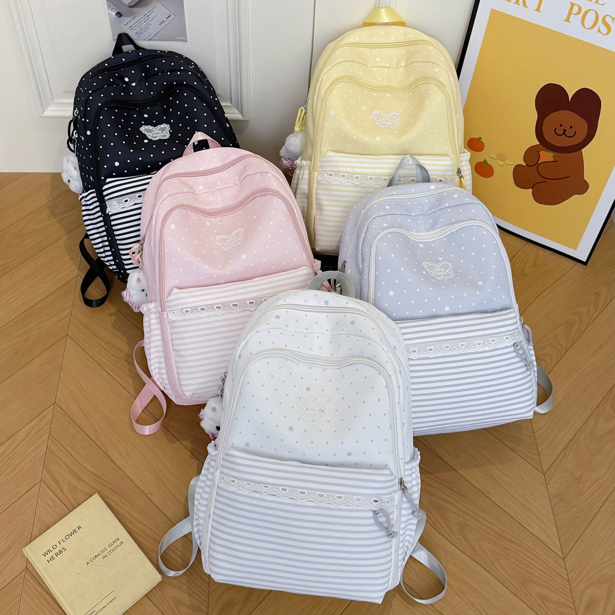 Playful Bunny-Ear Design School Backpack LoungeYard — product view 4