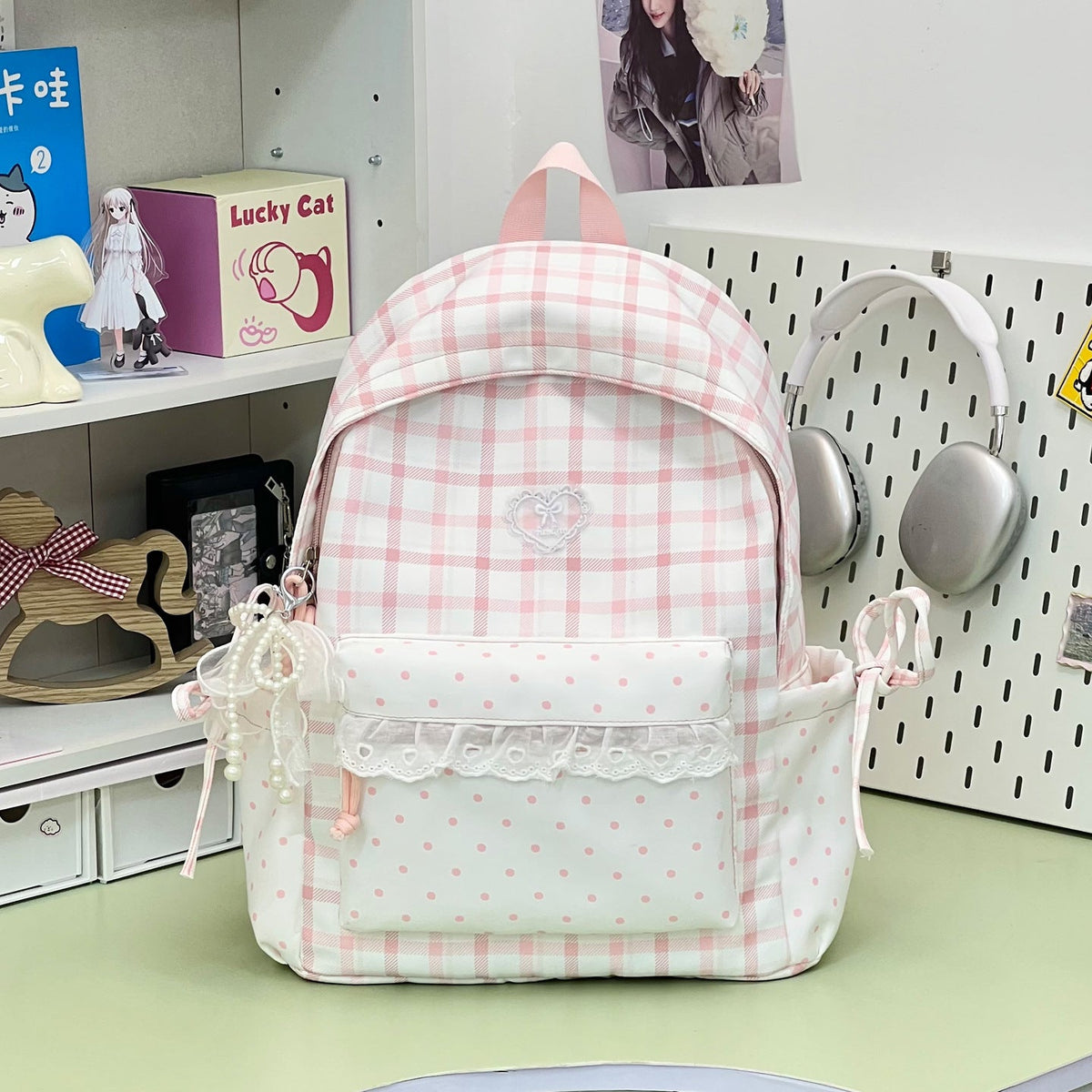 Decorative Plaid Backpack LoungeYard — product view 7