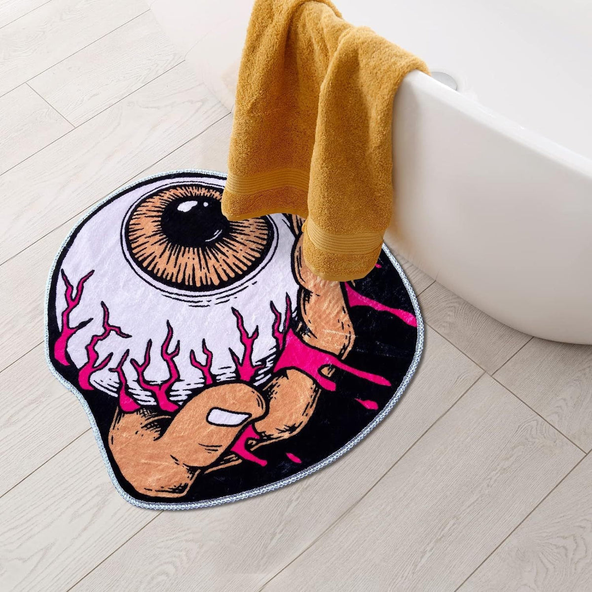 Ghost-Themed Plush Bath Mat LoungeYard — product view 2