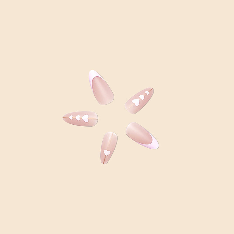 Heart Patterned Long Stiletto Nail Art Extensions — product view 4