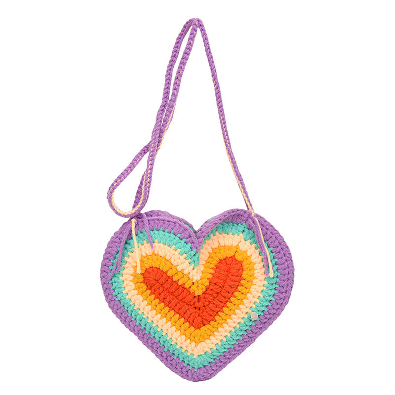 Crochet Heart-Shaped Mini Crossbody Bag — product view 1
