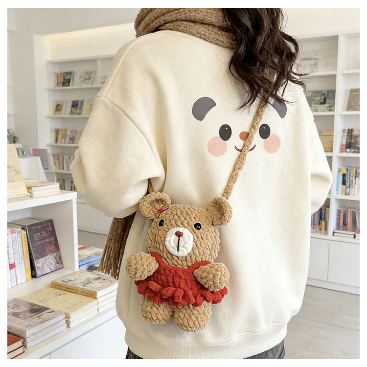 Cute Bear-Shaped Plush Backpack — product view 2