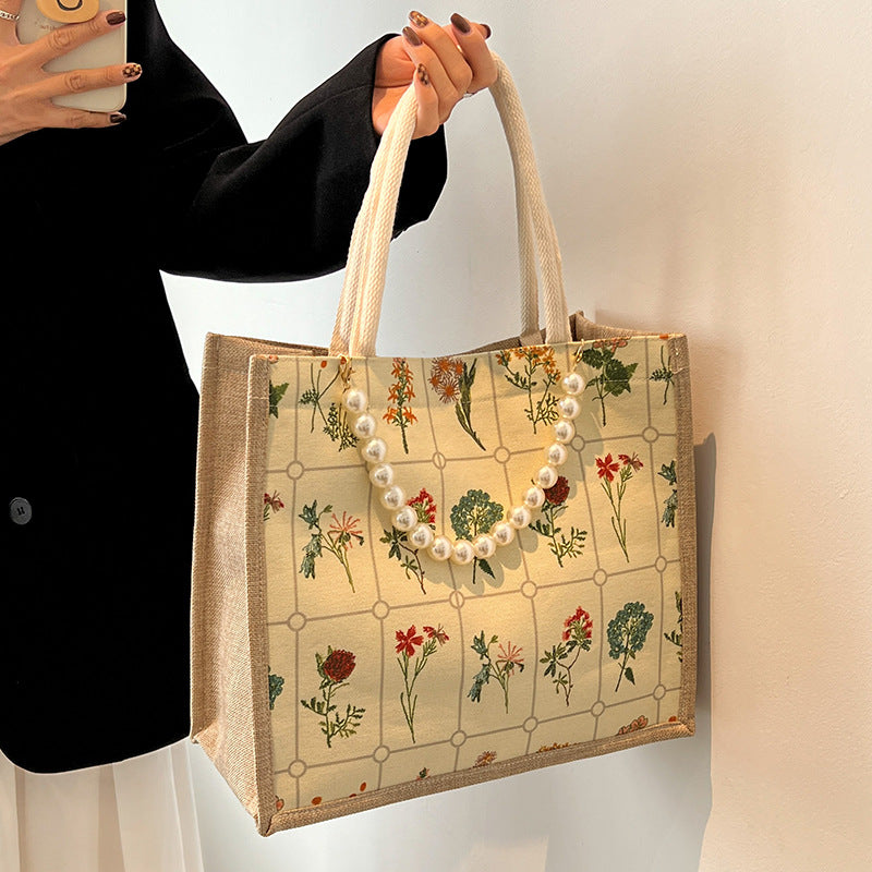 Embroidered Floral Patterned Tote Bag — product view 7