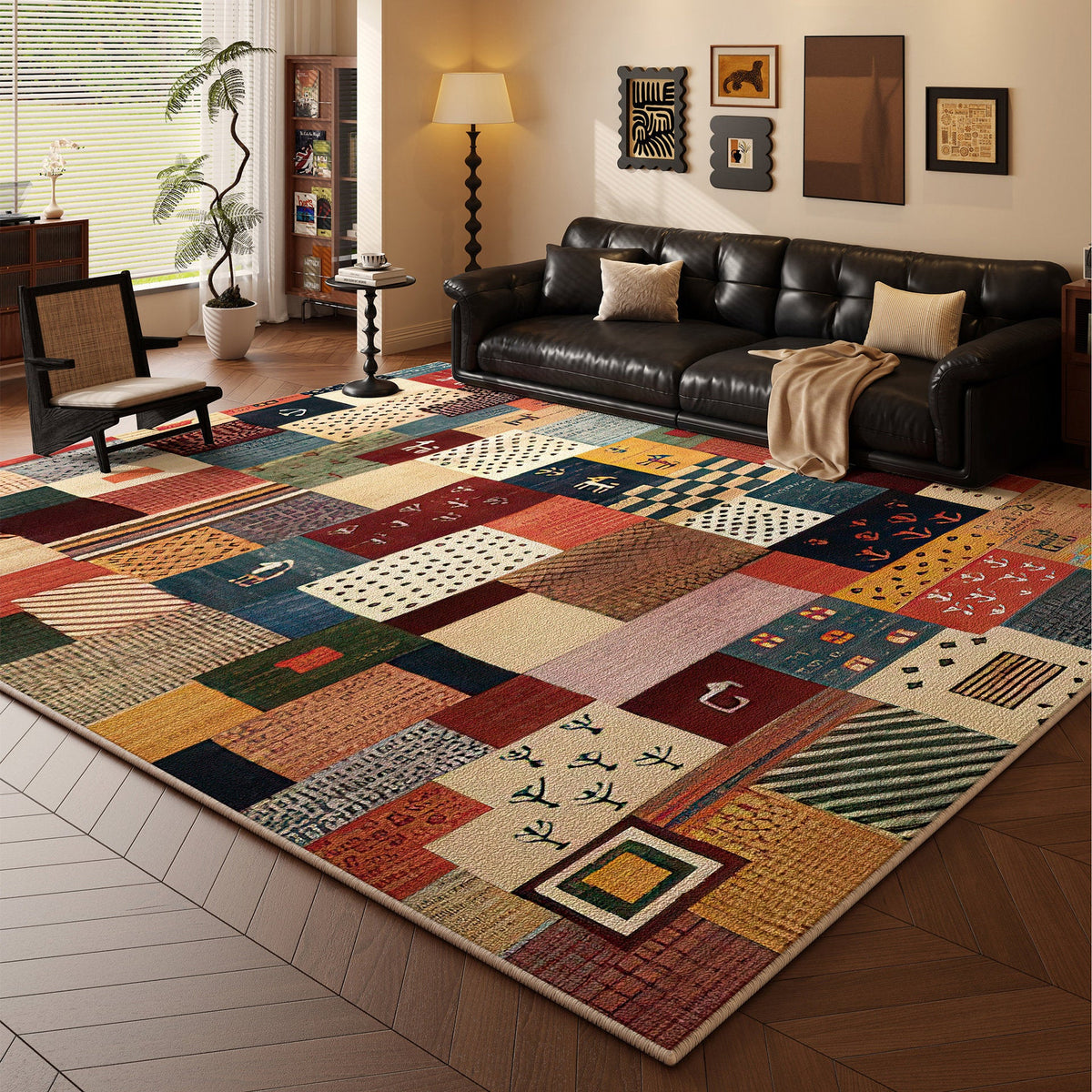 Multi-Pattern Decorative Area Rug Bowlift — product view 6