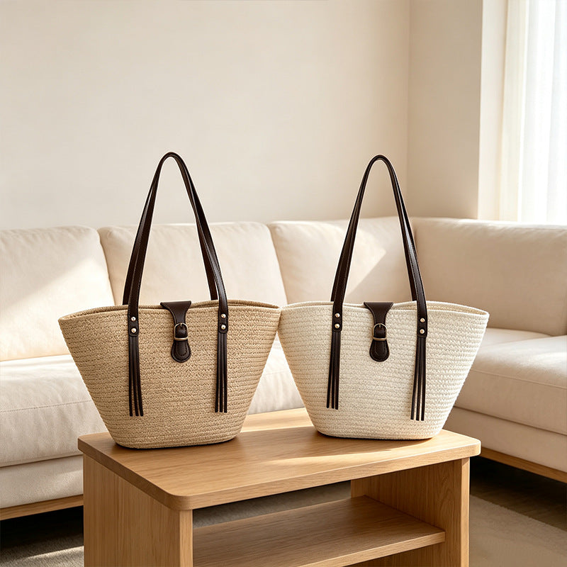 Stylish Woven Beach Tote LoungeYard — product view 2