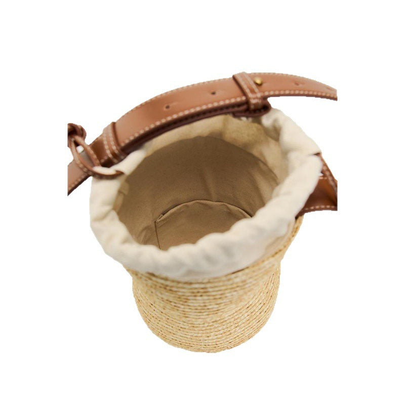 Handmade basket bag with elegant leather strap LoungeYard — product view 5