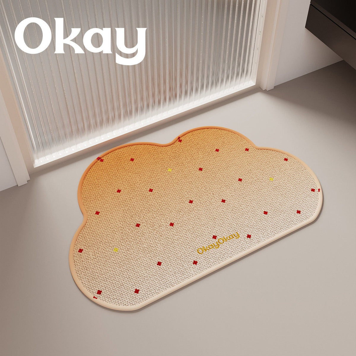 Cloud-Shaped Plush Microfiber Absorbent Non-Slip Bath and Entry Rug — product view 7