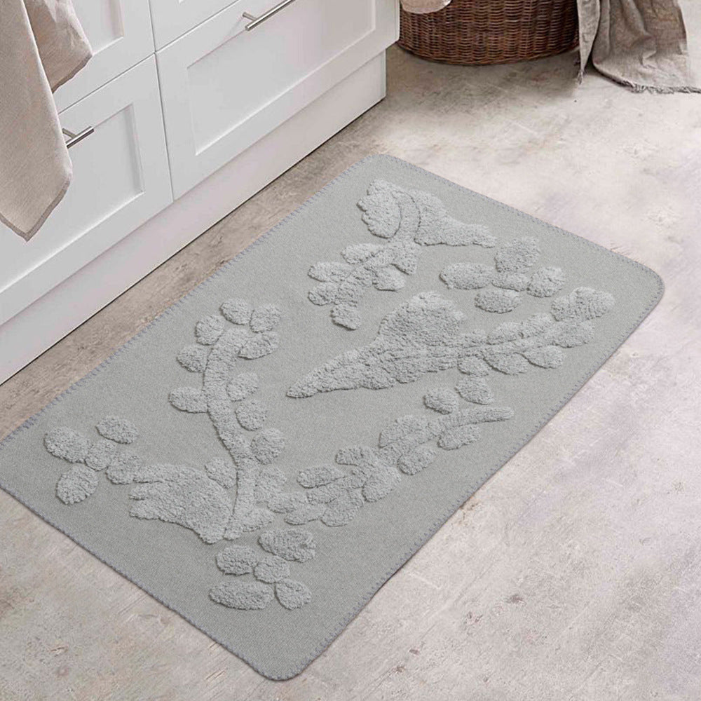 Luxurious organic cotton bath mat with relief pile structure LoungeYard — product view 1
