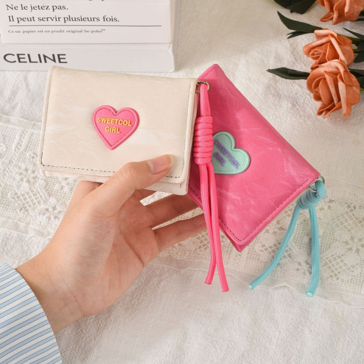 Cute Heart-Embellished Wallet LoungeYard — product view 1