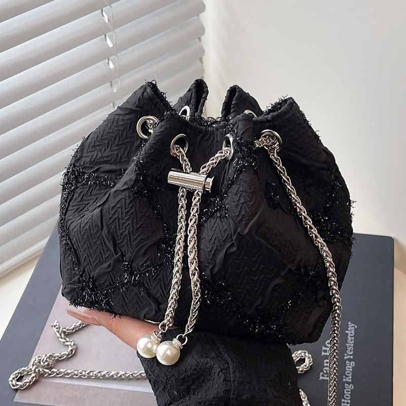 Elegant Drawstring Satin Handbag — product view 4