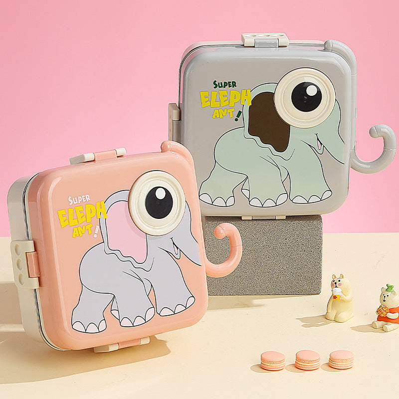 Illustrated Elephant-Themed Bento Lunch Box — product view 3