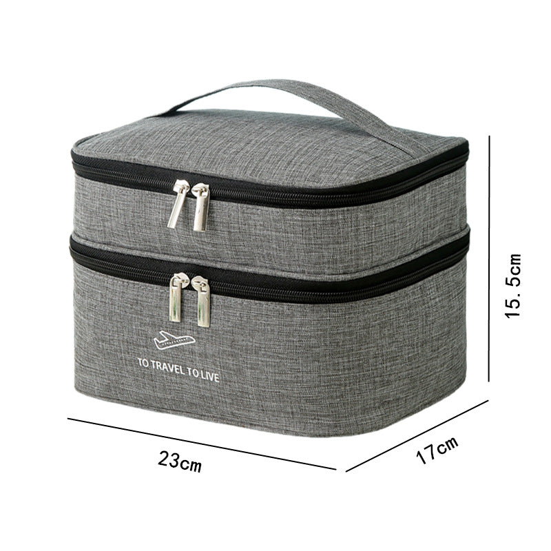 Dual-Layer Travel Cosmetic Organizer LoungeYard — product view 4