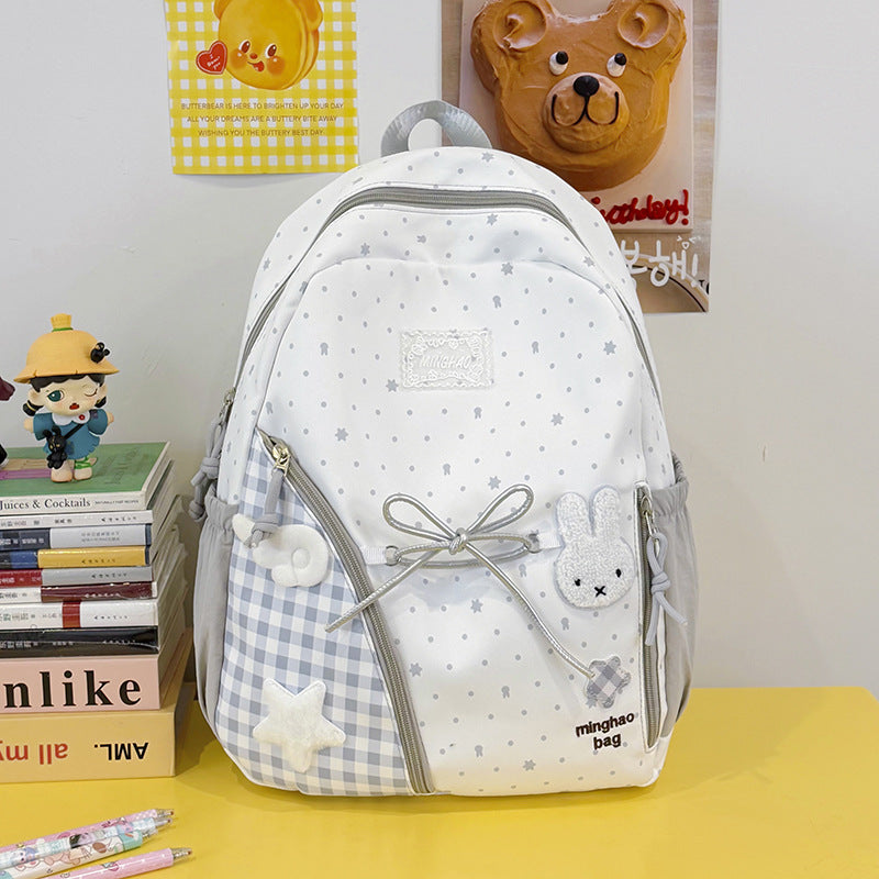 Cute Illustrated Star-Print Backpack LoungeYard — product view 6