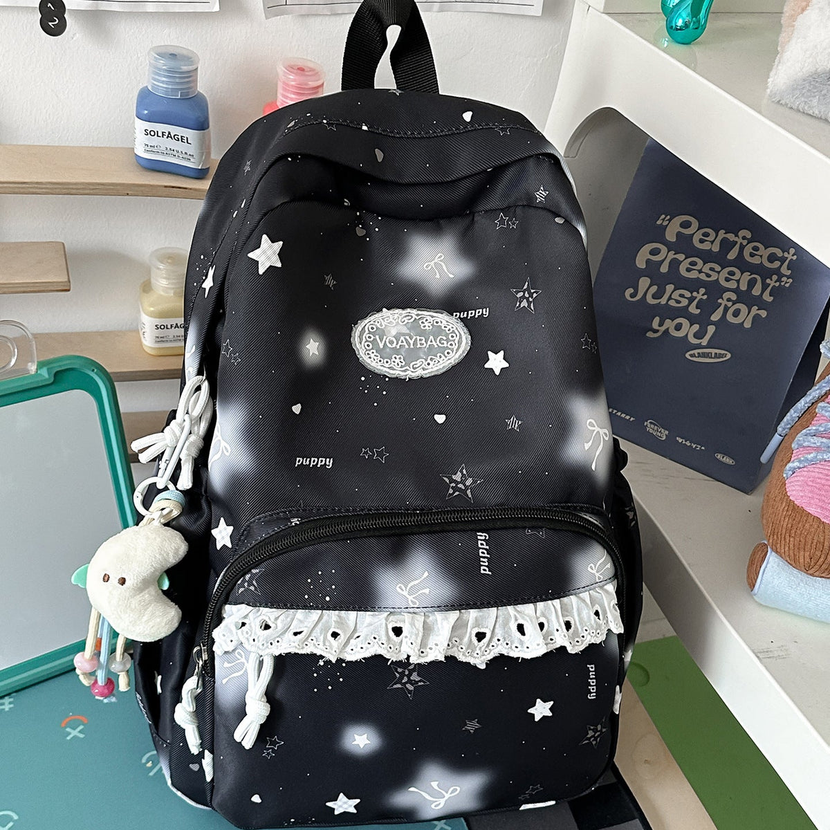 Charming Star-Embellished Casual Backpack LoungeYard 1791205440 — product view 7