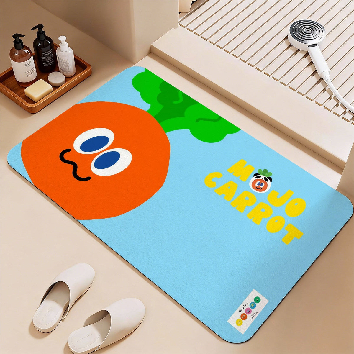 Playful Vegetable-Themed Bath Mat LoungeYard — product view 3