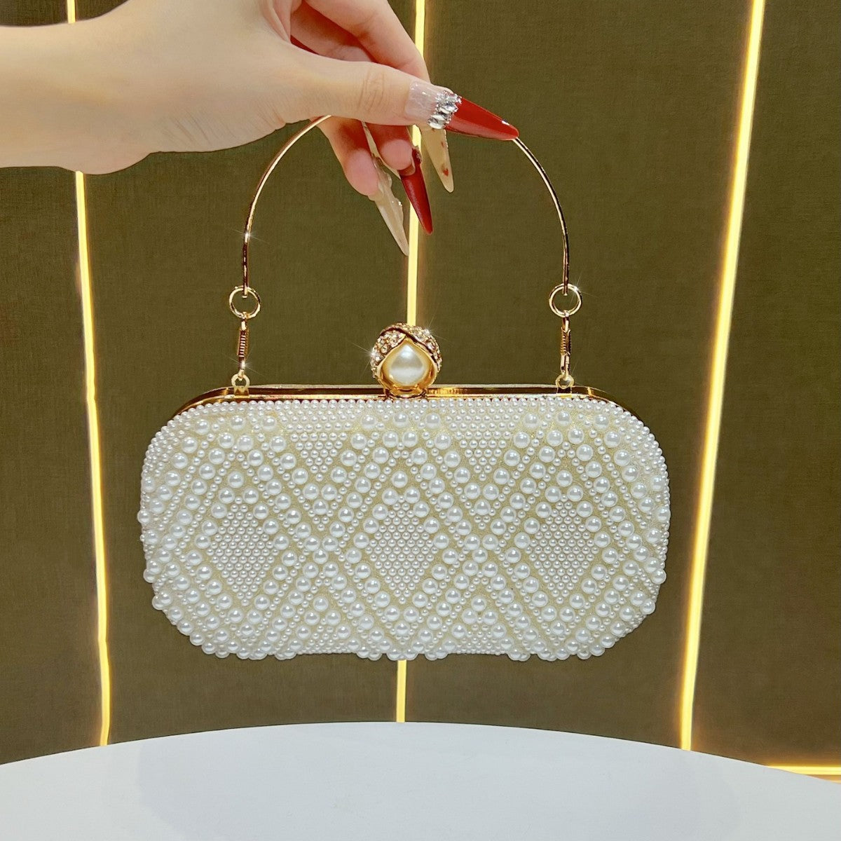 Elegant Pearl-Embellished Evening Bag — product view 1