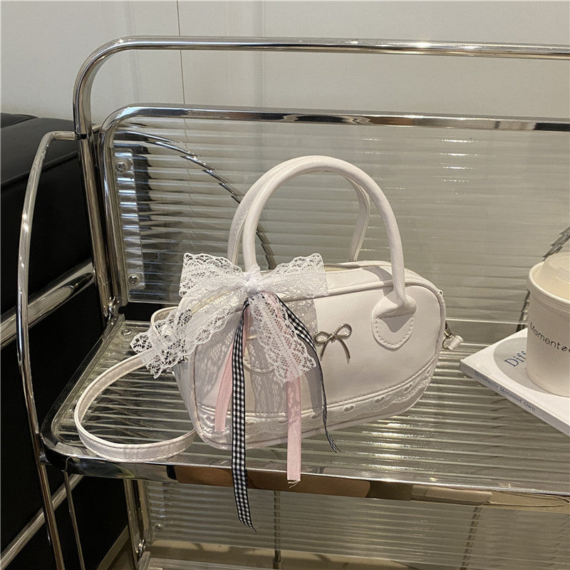 Elegant Lace-Trimmed Bow Handbag LoungeYard — product view 4