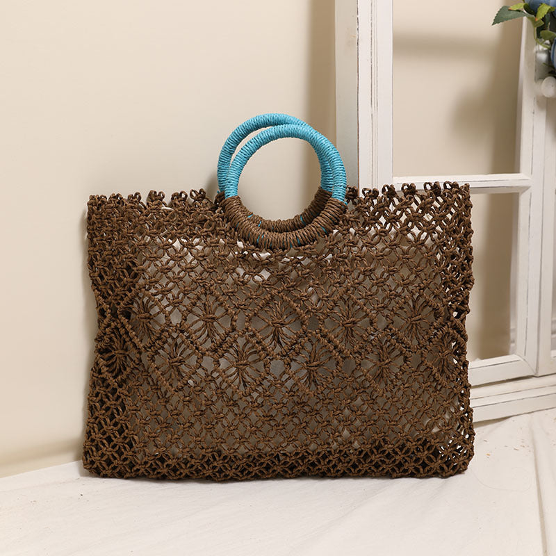 Elegant and Handmade Macrame Basket Bag LoungeYard — product view 3