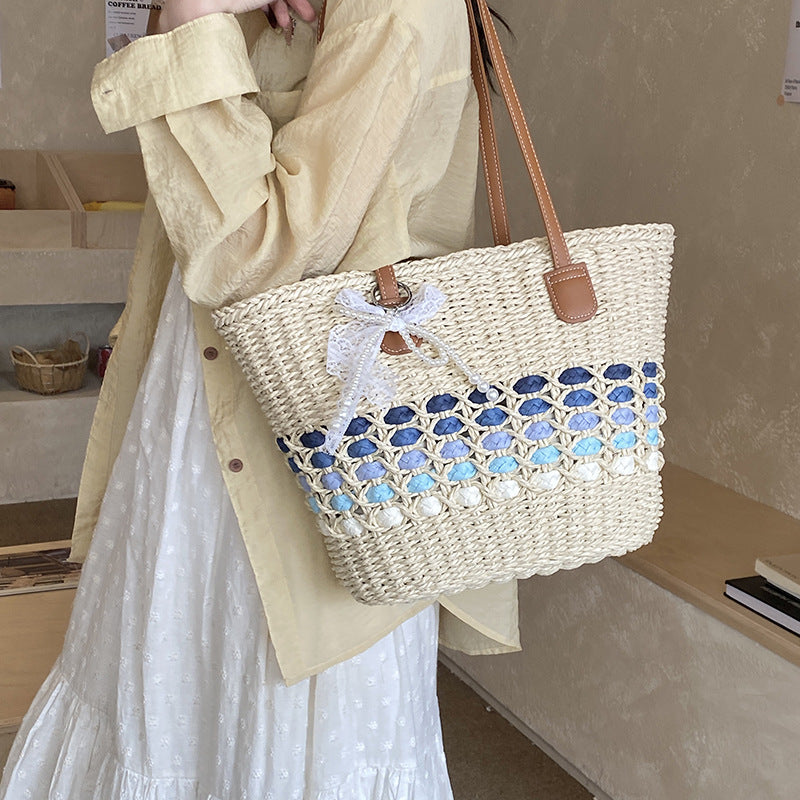 Woven Straw Tote — product view 3