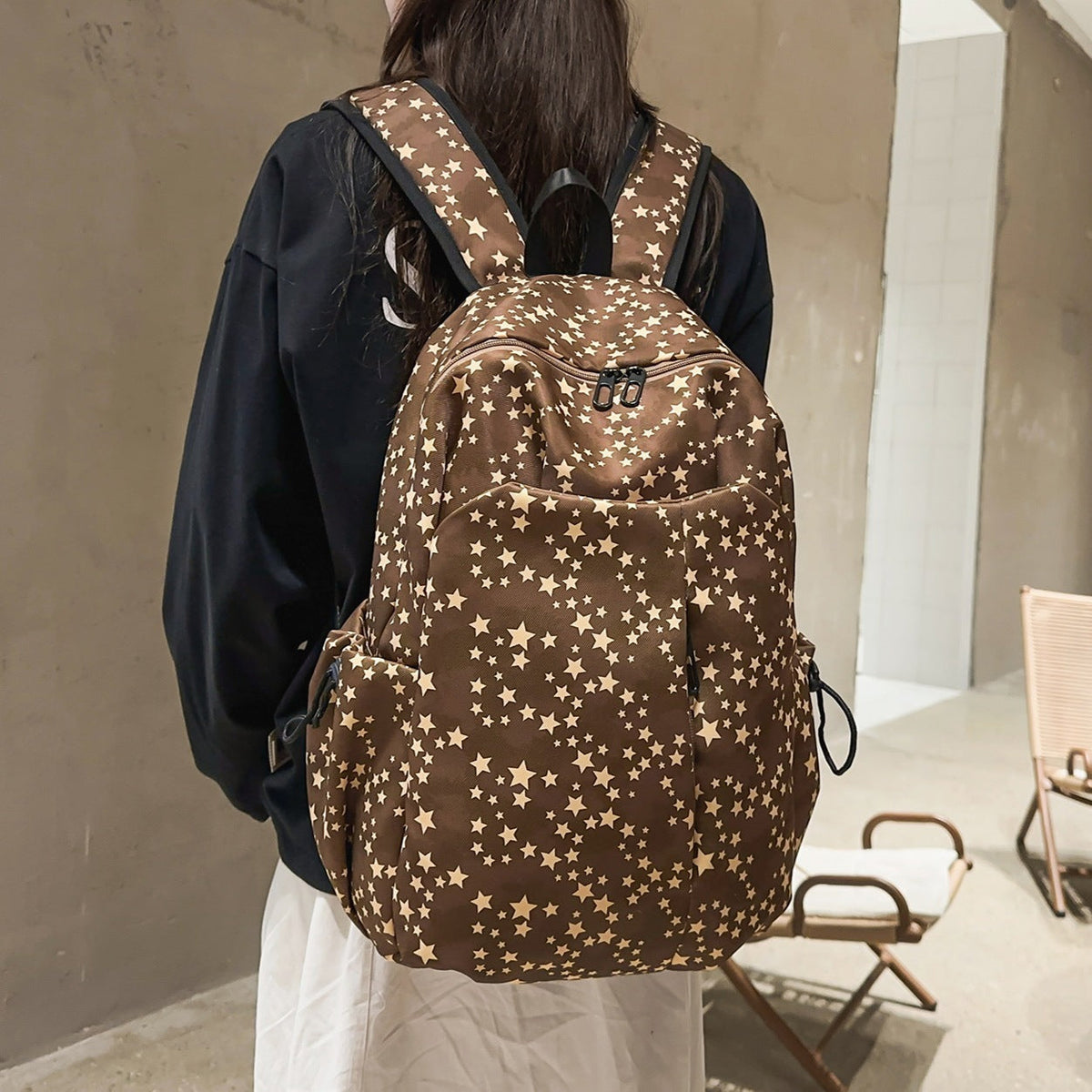 Casual Star-Patterned Backpack LoungeYard 1791206130 — product view 1