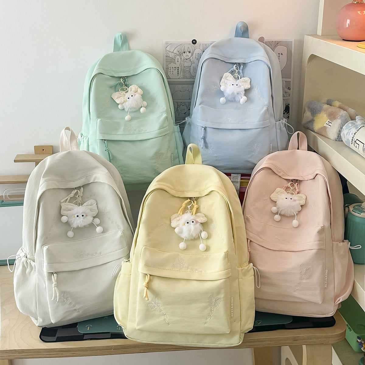 Cute Embroidered Multi-Pocket Backpack LoungeYard — product view 4