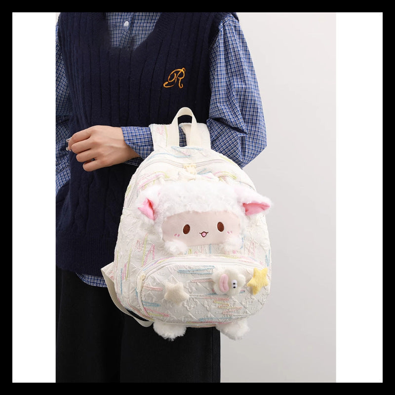 Cute Plush Animal-Themed Backpack LoungeYard — product view 2