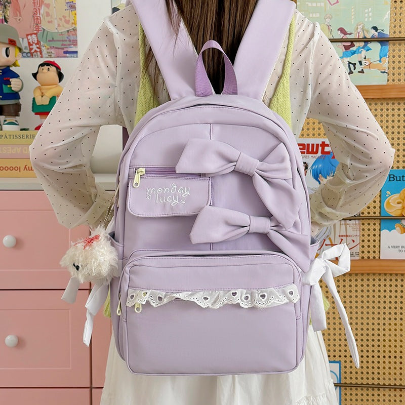 Decorative Bow-Embellished Backpack LoungeYard — product view 3