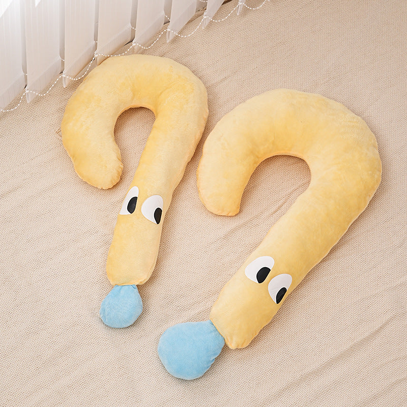 Plush Ergonomic Question-Mark Travel Neck Pillow LoungeYard — product view 4