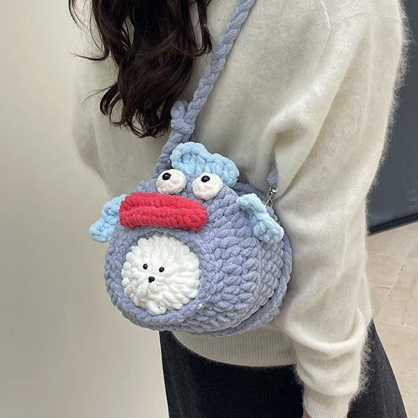 Cute Crochet Mouse Plush Backpack — product view 2