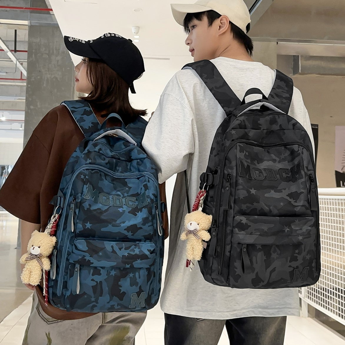 Durable Camo-Printed Day Backpack LoungeYard — product view 2