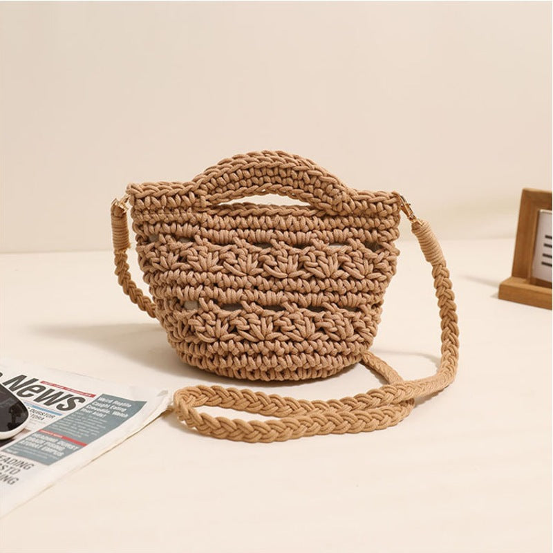 Playful macrame handbag with textured surface LoungeYard — product view 3