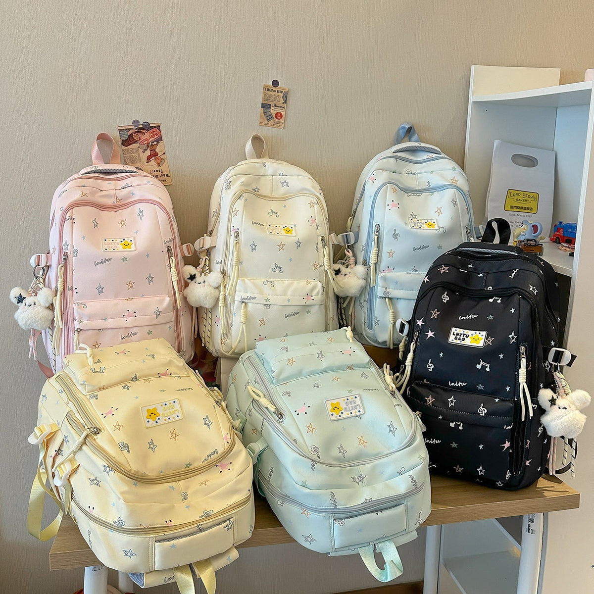 Playful Polka Dot School Backpack LoungeYard — product view 7