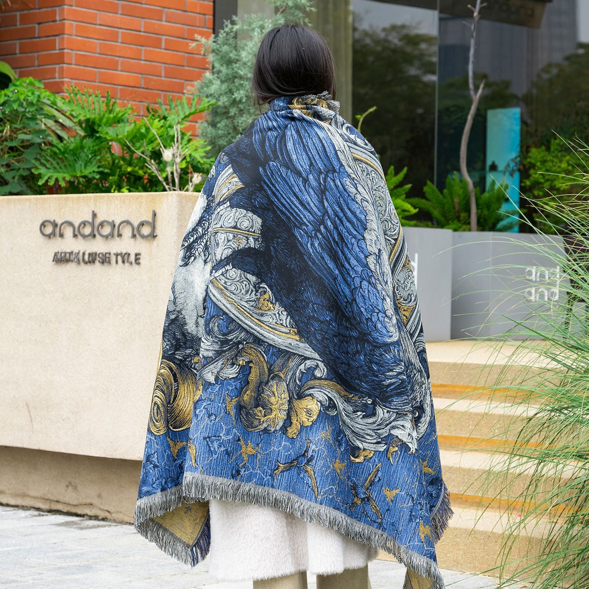 Artistic Heraldic Throw Blanket — product view 2