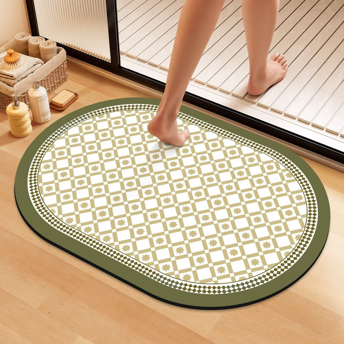 Artistic Floral Bath Mat LoungeYard — product view 6