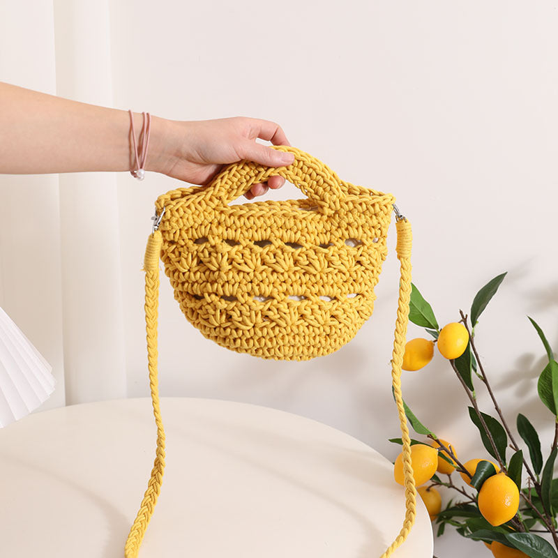 Handcrafted macrame shoulder bag with unique design LoungeYard — product view 3