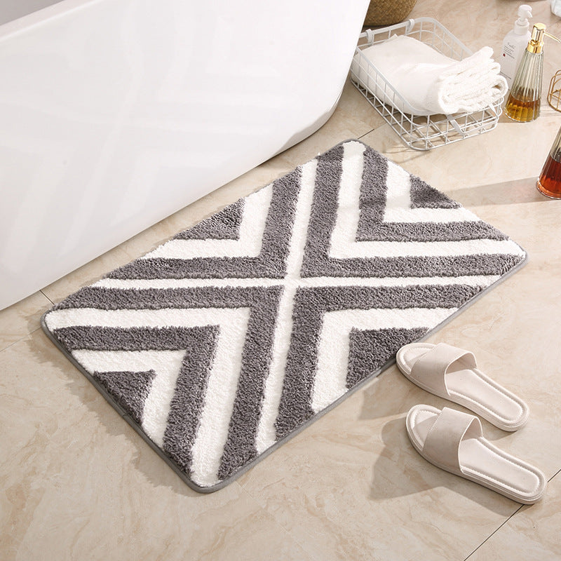 Modern Geometric Bathroom Mat Bowlift — product view 1