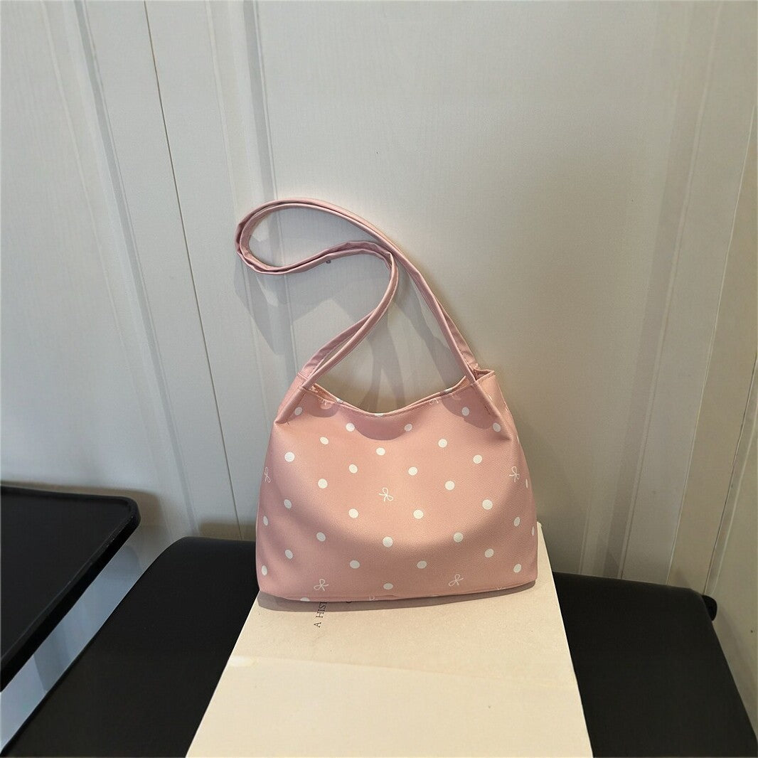 Polka Dot Patterned Handheld Tote Bag — product view 6