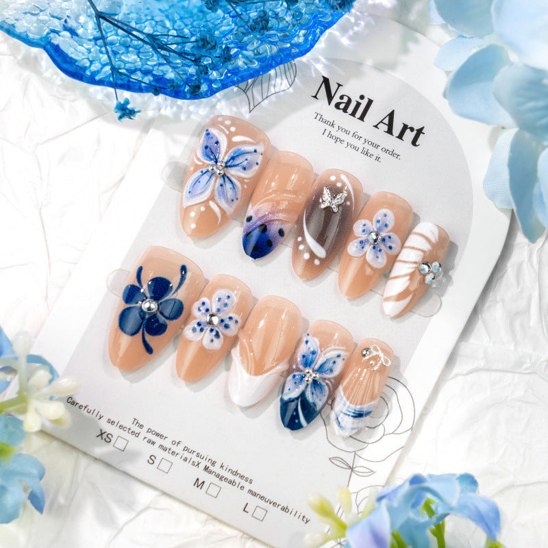 Artistic Floral Acrylic Press-On Nail Set — product view 2